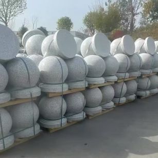 十堰 白麻花岗岩石材圆球，石球，挡车球，隔离球，景观石球，风水球等