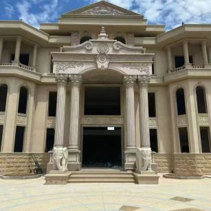 十堰 黄金麻别墅外墙干挂，大柱，大象，蘑菇石，雕花板