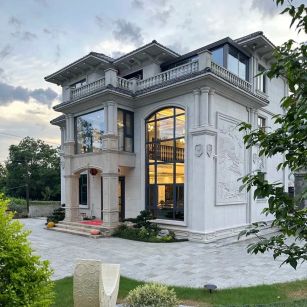 十堰 白麻花岗岩私人别墅干挂石材豪华定制