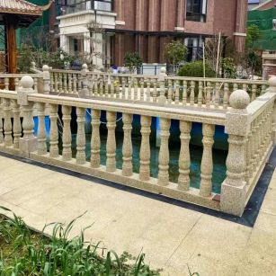 十堰黄金麻花岗岩石材栏杆，扶手，将军柱，花瓶柱