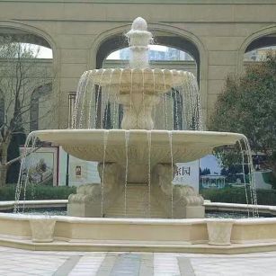 十堰 黄金麻花岗岩异型加工——户外庭院石雕流水喷泉