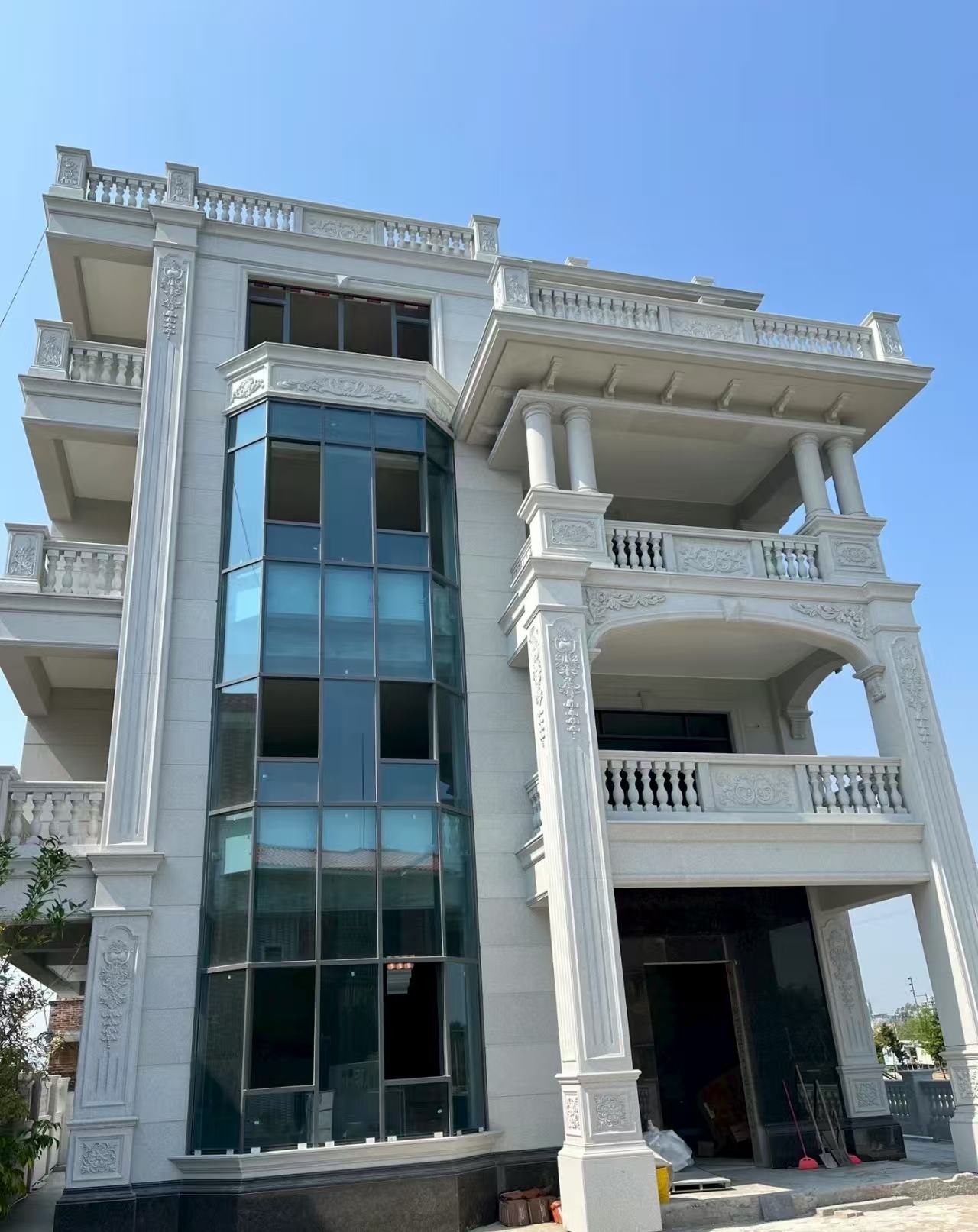 十堰 白麻花岗岩别墅外墙干挂效果展示