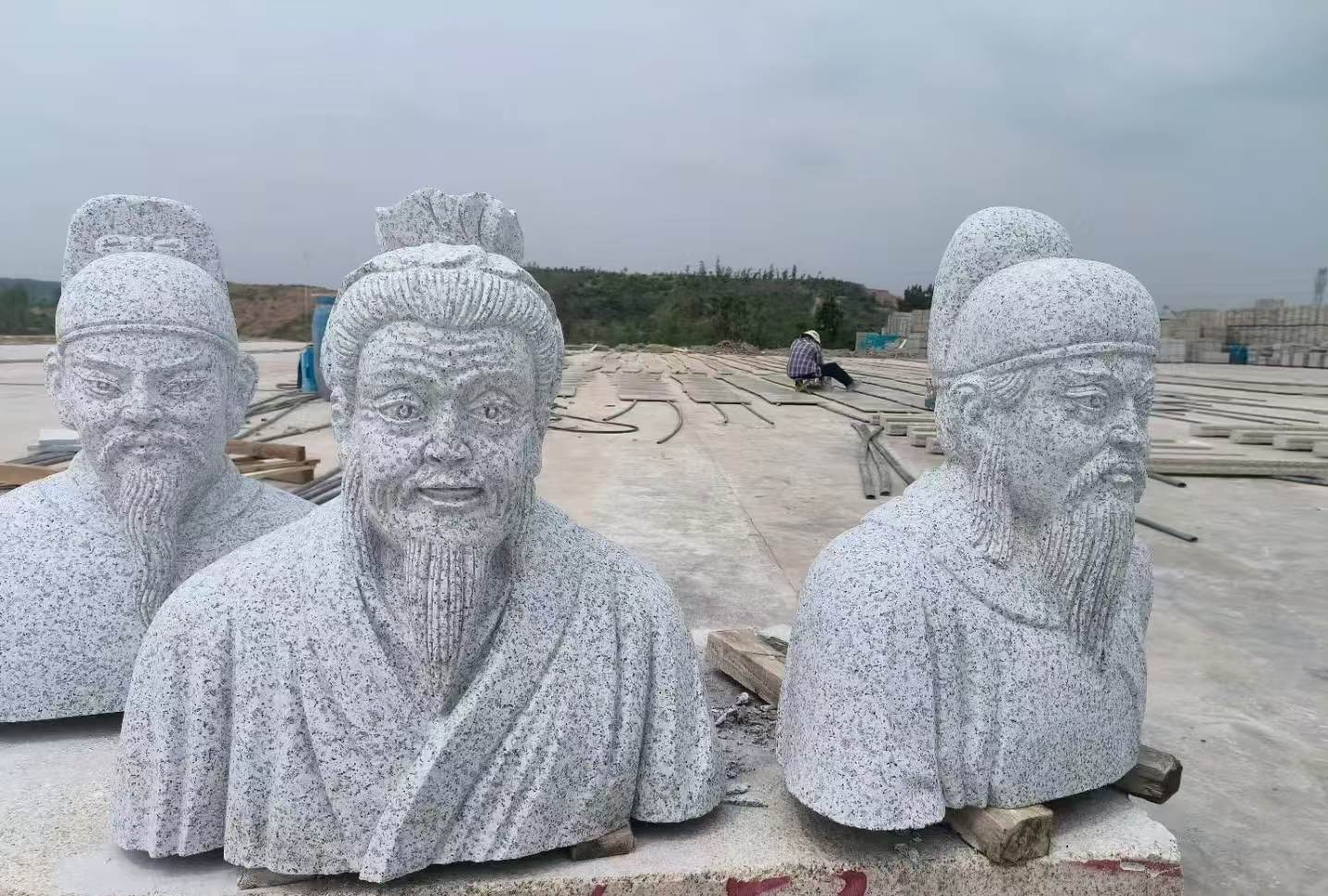 十堰 白麻花岗岩石材人物立体雕刻