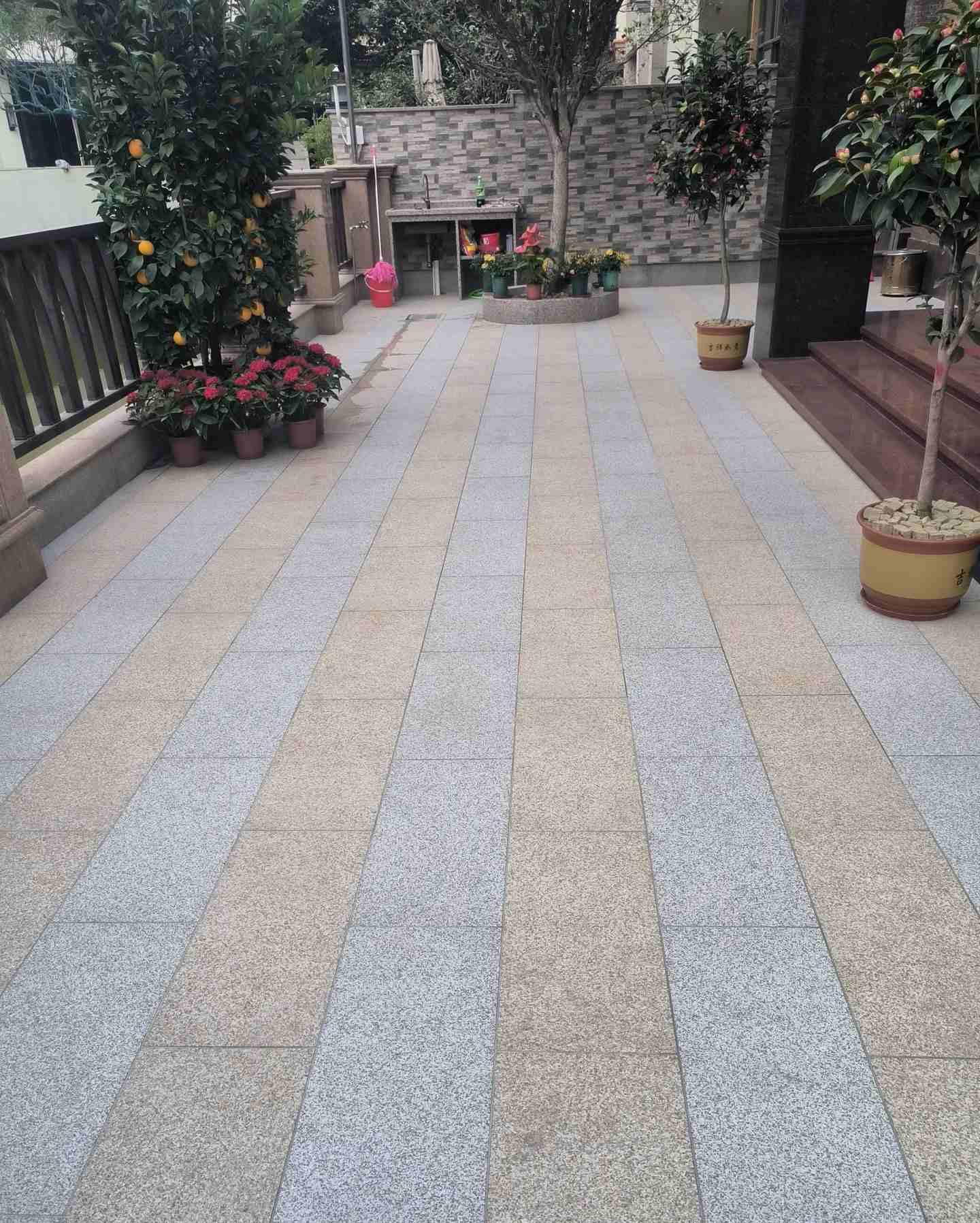 十堰 黄金麻白麻荔枝面庭院铺装展示