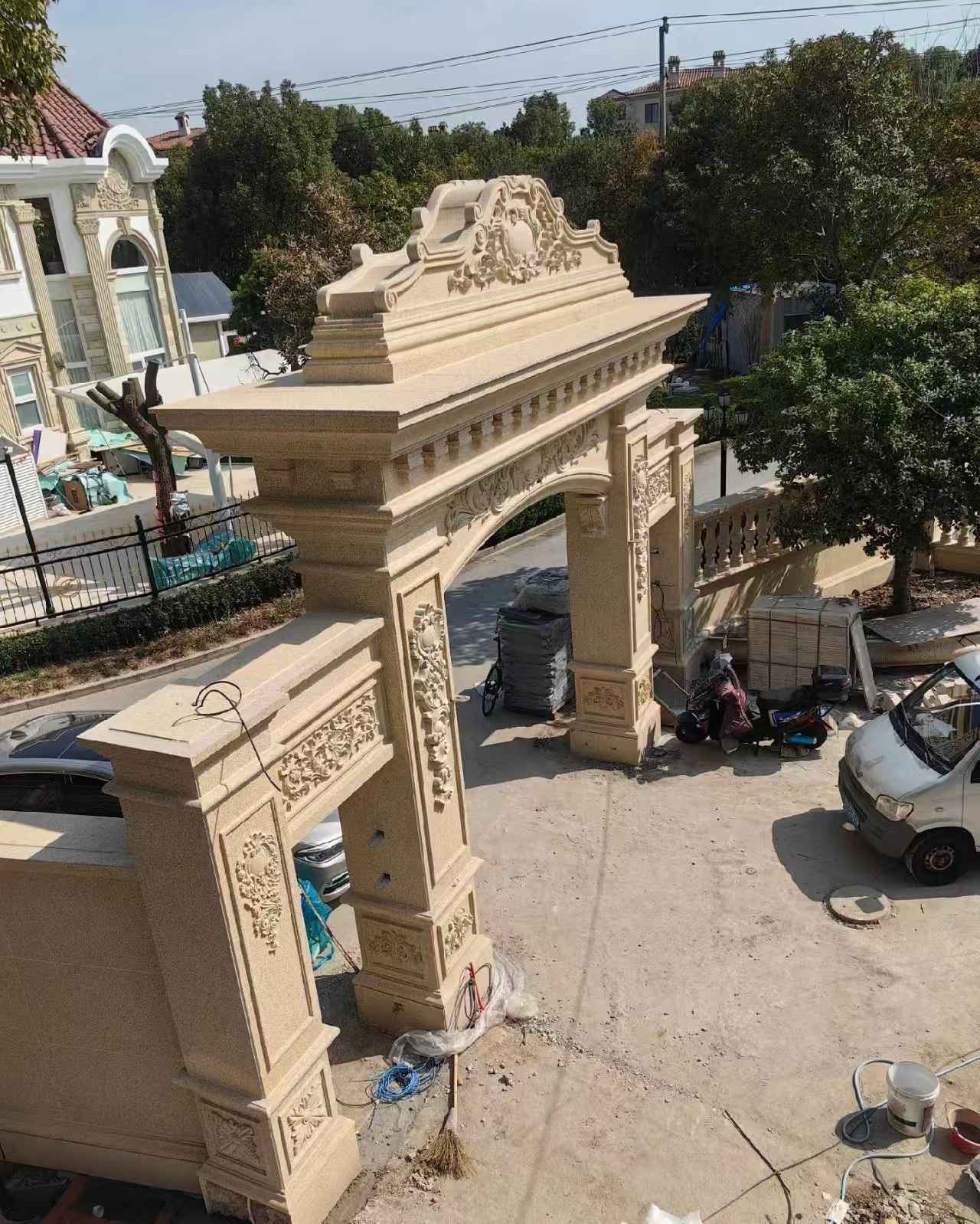 十堰 黄金麻荔枝面花岗岩别墅门楼